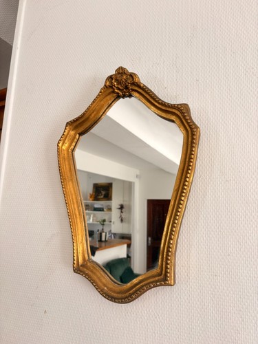 Miroir doré bois coquille - doré,