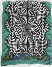 -Magnifique   Echarpe type étole GIANNI VERSACE  soie-laine TBEG  vintage Scarf 