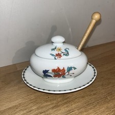 Pot À Condiments Sauce Petite Saucière Porcelaine De Paris Décor Fleurs Pavot
