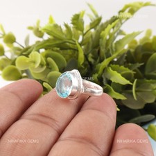925 Argent Sterling Poire Bleu