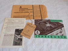 Vintage catalogue Junker & Ruh A.G Cas cookers 1939 plus instructions