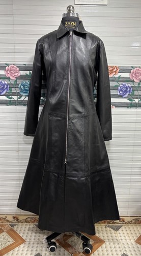Robe longue punk cuir - longue, en