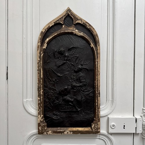 Panneau cuir repoussé - panneau, en