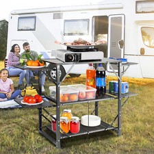 VEVOR Cuisine de Camping Table de Camping Pliable en Alu avec 4 Tables d'Appoint