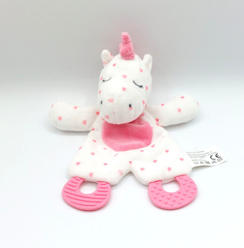 Doudou plat licorne blanc - , rose