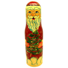Père Noël en bois peint -