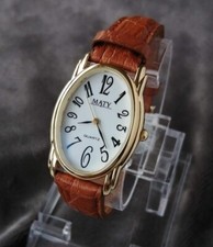 Montre Femme MATY Tendance  Cuir Plaqué OR Classique  Quartz