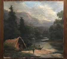 Tableau ancien Paysage "