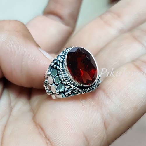 Garnet oval cut red gemstone - garnet,