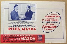 Buvard Pub Publicitaire Piles Mazda