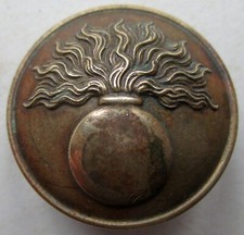 Bouton creux en métal doré pour soldats de WW1, Piou Piou, à la grenade de 23 mm