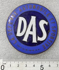 BADGE INSIGNE DE CALANDRE AUTOMOBILE la défense automobile et sportive  D.A.S.