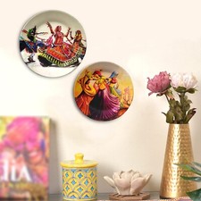 Set De 2 Traditionnel Art Céramique Mural Plaque Décor