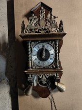 Horloge murale ancienne style Zaanse – complète, décor bronze 