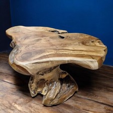 Bois Massif Table Basse en de Teck Racine Salon Canapé Rustique