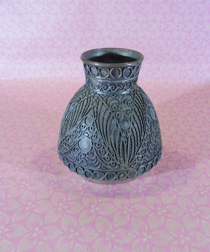 Petit vase métal argenté - petit,