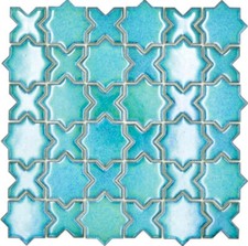 Carrelage mosaïque argent mat - carrelage,