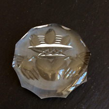 Presse-Papier CLADDAGH Irlandais Verre Gravé - Coeur Mains Couronne Celtic