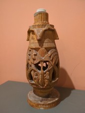 Pied De Lampe Bois Sculpté