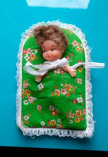 Poupée Ancien Doll Bébé Dormeur Baby sleeper Hong Kong 1970' Taille 9,5cm LIT