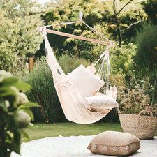 Hamac beige chaise suspendue