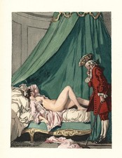 Auguste LEROUX . Casanova. la découvete ! gravure au pochoir sur  papier JAPON !