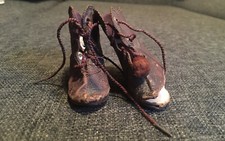 Paire de chaussures pour poupées anciennes Jumeau, Bru, Steiner, SFBJ