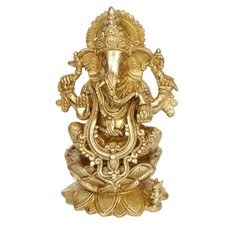 Statue en laiton Ganesha assis