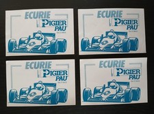 Lot de 4 autocollants Écurie Pigier Pau F3000 - Vintage '80