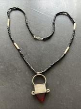 Très Beau Collier Chaîne En Argent Massif 925 Maille Art Nouveau deco ethnique 