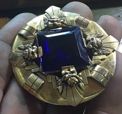 Broche art nouveau métal - art,
