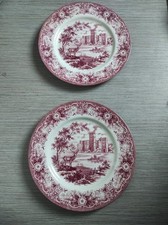 Deux assiettes porcelaine Royal Stafford Monarch Of The Castle Brown