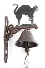 Fonte Chat 2 Cloche Métal Cloche de Navire Décoration de Jardin Cloche Murale