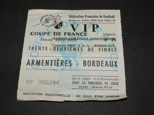 Ancien ticket foot match - !!,