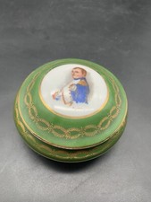 Ancienne Bonbonnière En Porcelaine De Limoges Ronde A L’effigie De Napoléon 