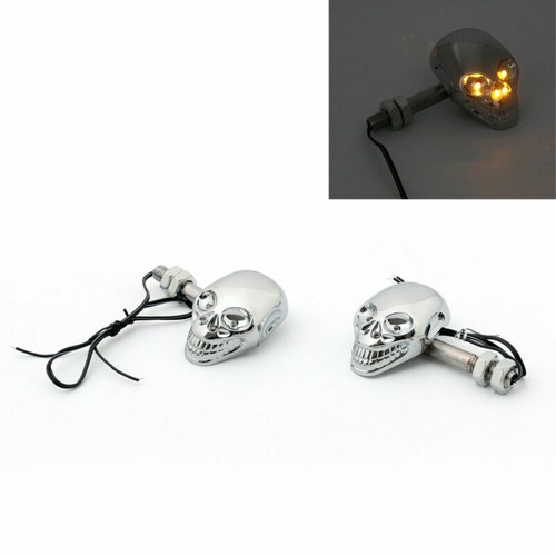 Moto skull head - head, clignotants