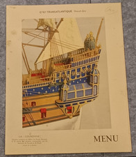 Menu paquebot NORMANDIE ♦ FRENCH LINE CGT ♦ LA COURONNE - Classe Touriste 1937