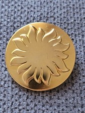 Ancienne Broche Soleiado Soleil En Métal Doré vintage