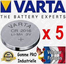 5 piles VARTA Lithium 3V CR2016 BULK - Dispo aussi x 1 ou LR6 LR03 CR2032 CR2025