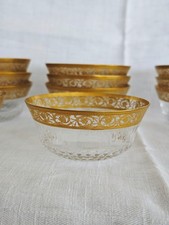 Coupelle à dessert Cristal Saint Louis serie Thistle 'Chardon' doré or 24 carats