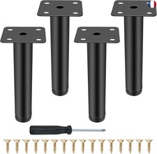 CAINCAY Furniture Legs, Set of 4 Adjustable Metal Furniture Legs, Aluminium