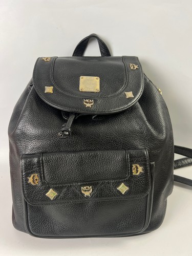 Mcm leather backpack black - mcm,