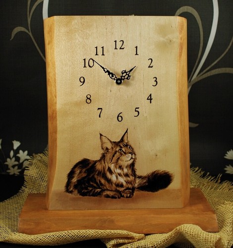 Horloge bureau bois - de,