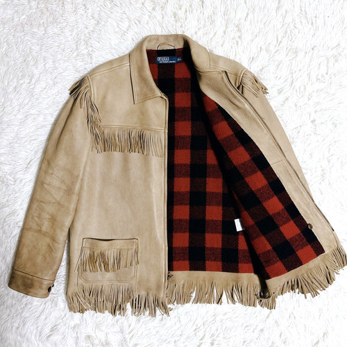 Veste cuir vintage polo - cuir,