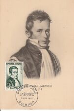 CARTE MAXIMUM 1ER JOUR THEOPHILE LAENNEC QUIMPER 07/11/52