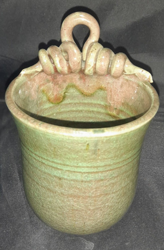 Antique ceramic wall salt jar - antique,