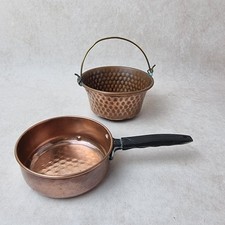 Mini Ustensiles Anciens en Cuivre – Ensemble Décoratif de Cuisine