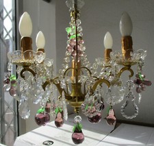 Magnifique lustre Cristal et fruits style Murano 5 feux