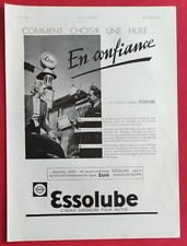 Publicité de presse: Automobile Huile voiture ESSOLUBE   1937