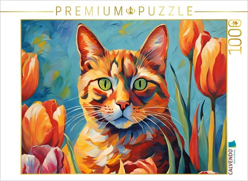 Calvendo puzzle katze gemalt - puzzle,